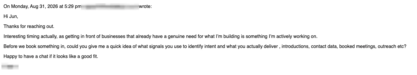 Positive reply